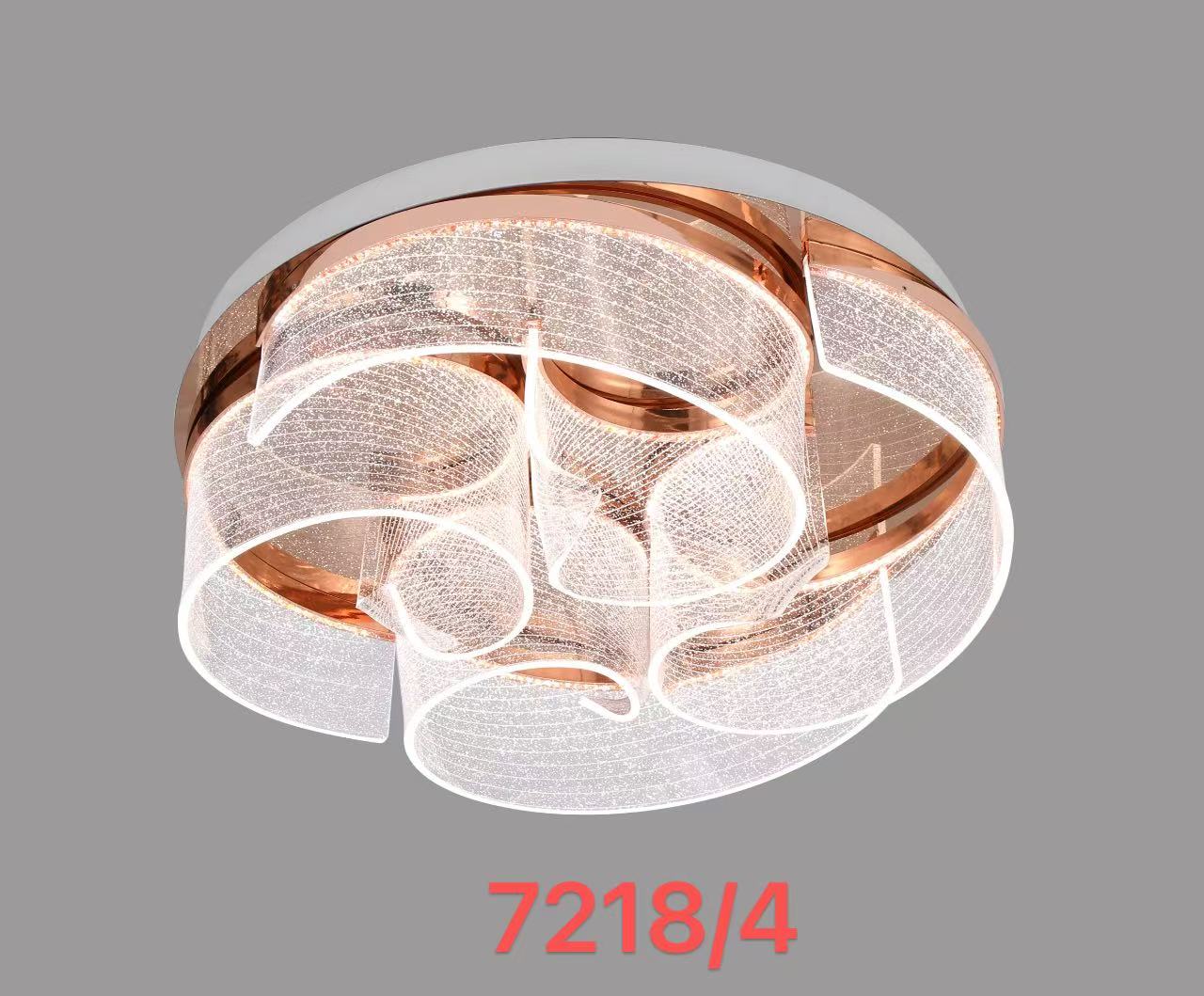 Rose Radiance – 4-Light Acrylic Ring Chandelier
