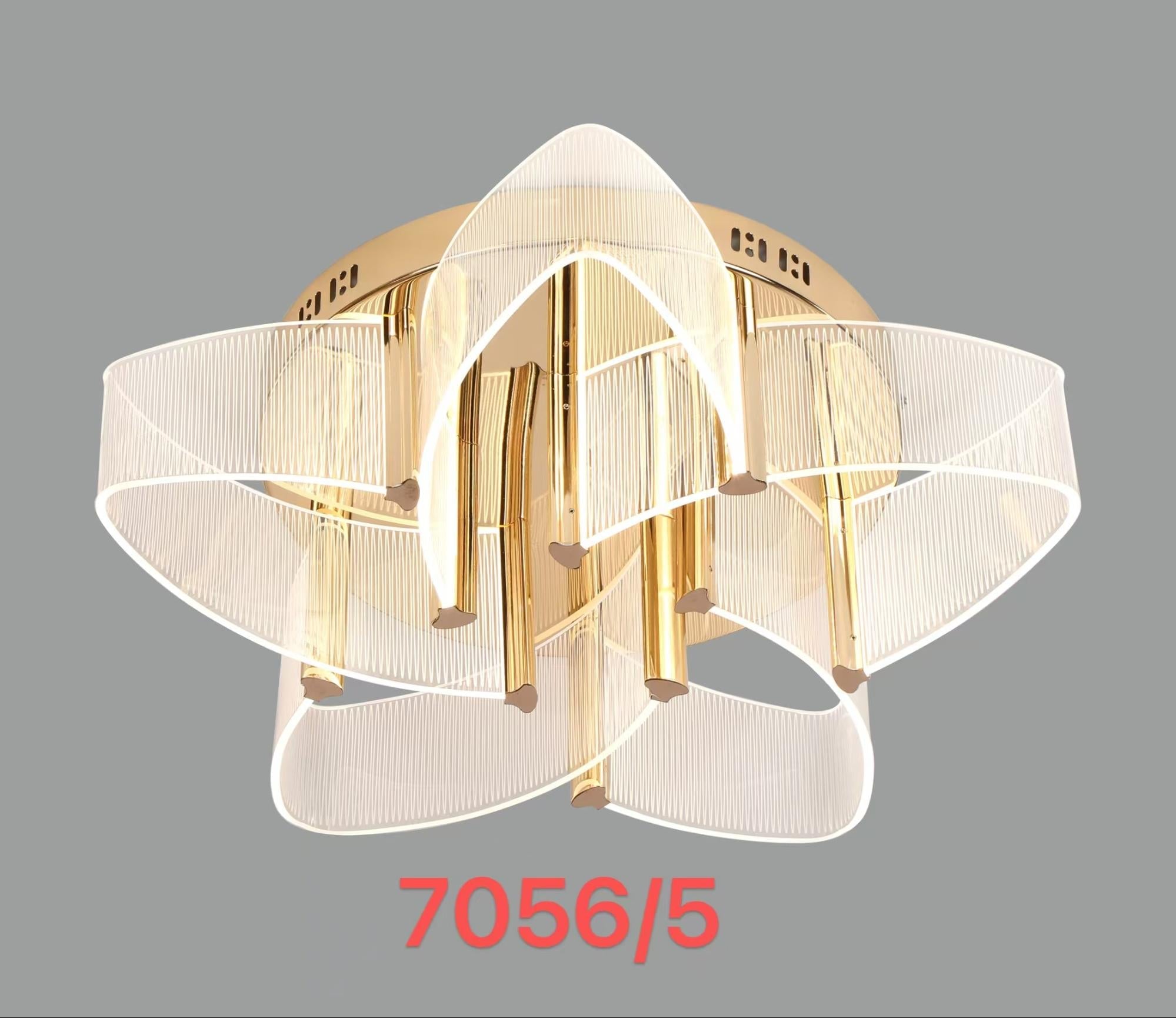 French Crown – 5-Light Gold Chandelier