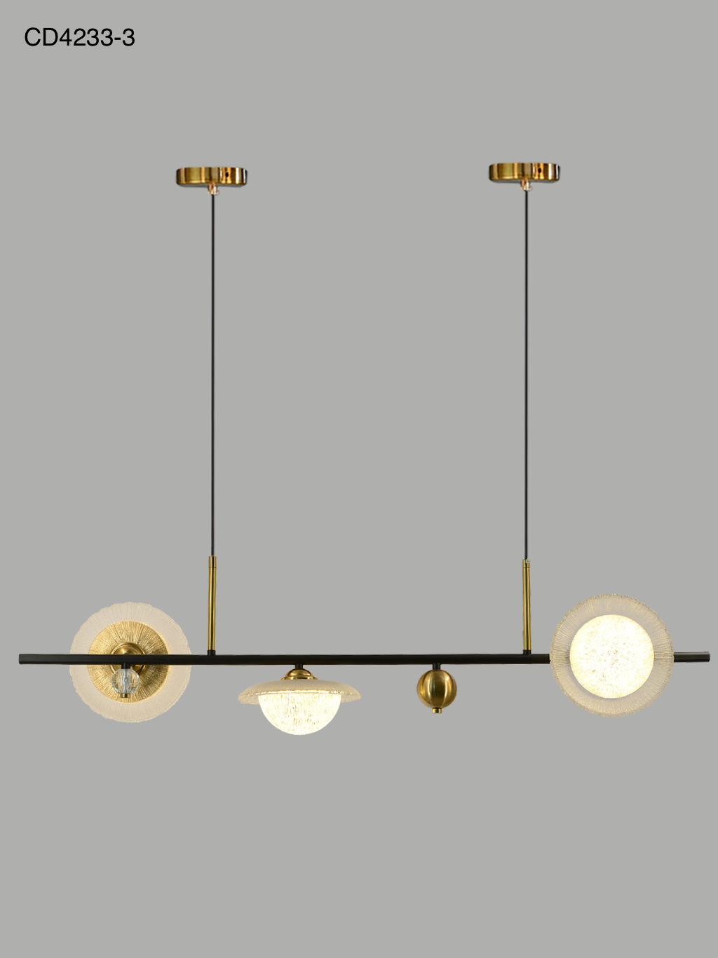 Glow Pearl – Glass & Acrylic 3-Light Chandelier