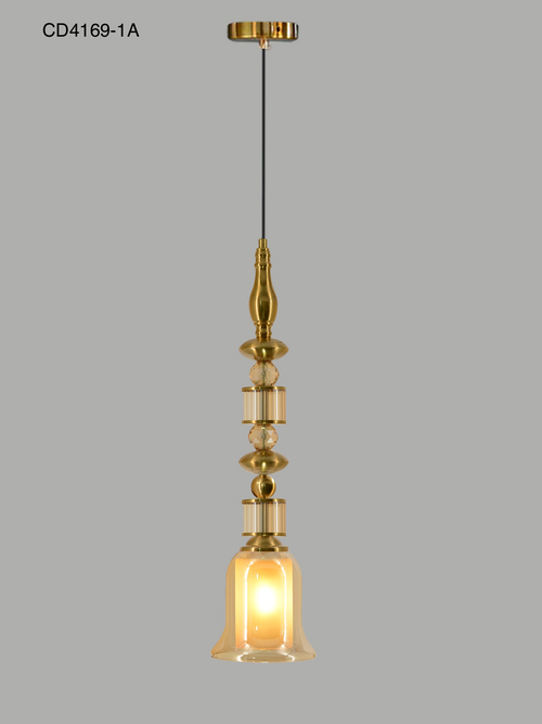 Amber Flame – Glass Drop Pendant