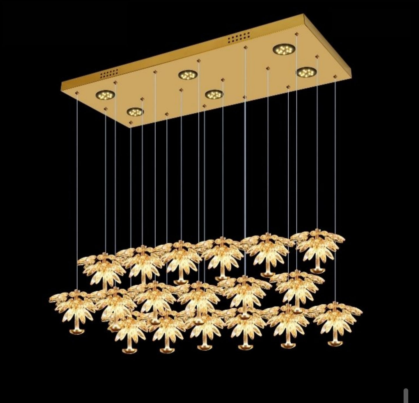 Cascading Royal – Gold Crystal Chandelier