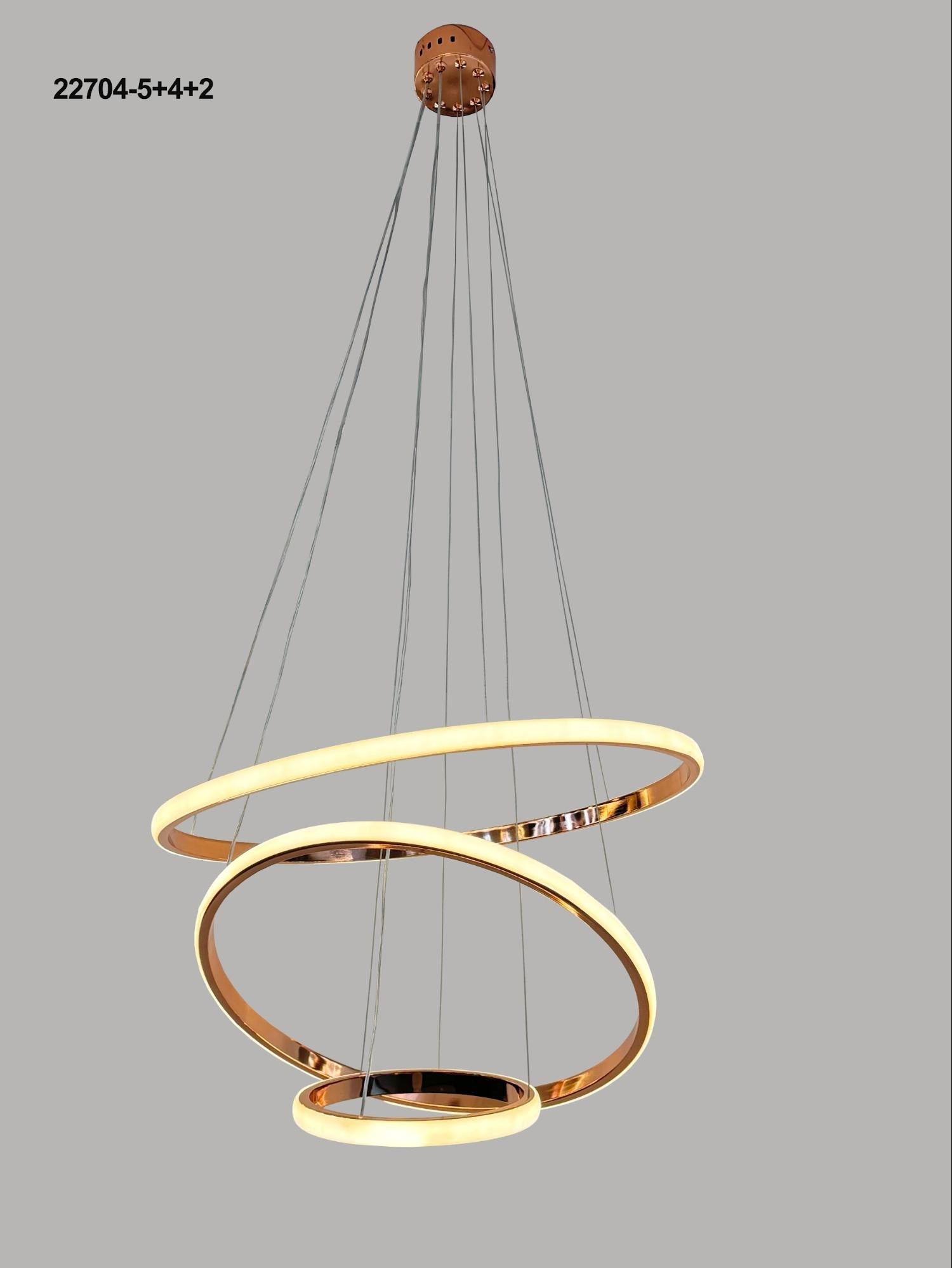 Rosegold Orbit – Tiered Iron Ring Chandelier